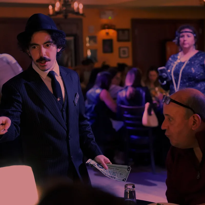 A detective questioning a guest at a Salt Lake City show