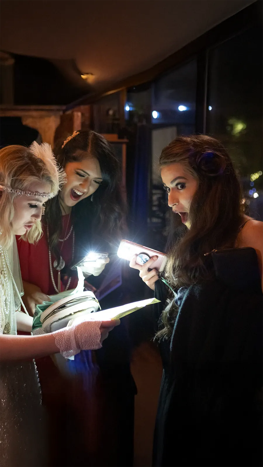 Guests at a Murder Mystery Company public dinner show in Salt Lake City